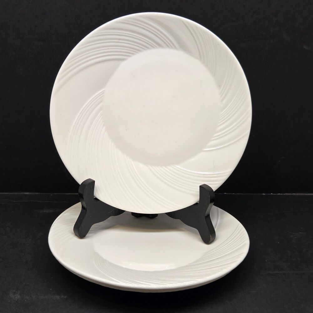 Wedgwood "ETHEREAL 101" Bone China 3  White 7" Bread Dessert Plates Discontinued